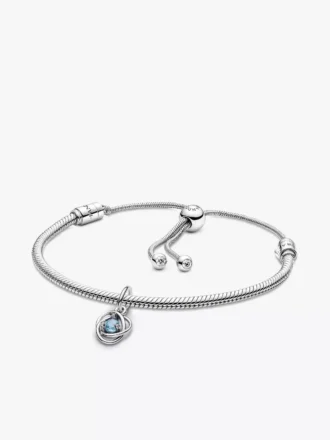 Eternity Circle-Dangle Charm-Armband-Set „März“ (2er-Set)