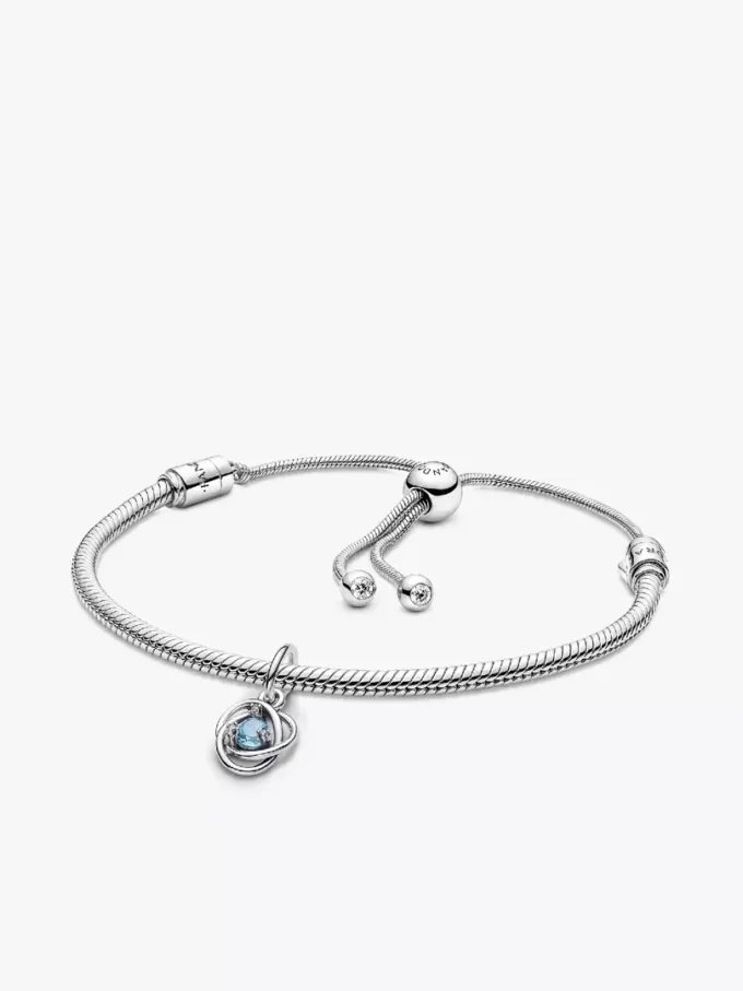 Eternity Circle-Dangle Charm-Armband-Set „März“ (2er-Set)