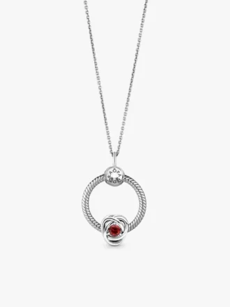 Eternity Circle O Pendant-Set mit Juli-Geburtsstein, 3er-Set