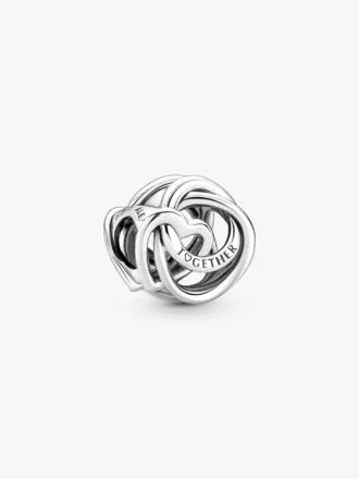 „Family Always Encircled Heart“ Charm aus Sterlingsilber