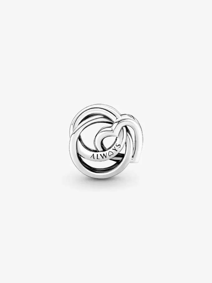 „Family Always Encircled Heart“ Charm aus Sterlingsilber „Family Always Encircled Heart“ Charm aus Sterlingsilber