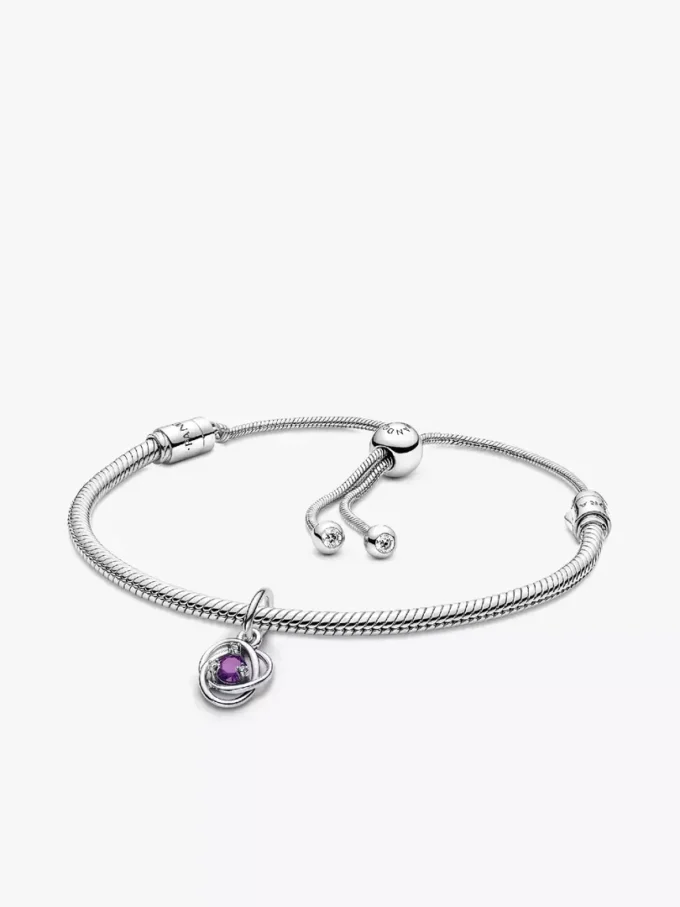 Februar-Ewigkeitkreis-Dangle Charm-Armband-Set, 2er-Set Februar-Ewigkeitkreis-Dangle Charm-Armband-Set, 2er-Set