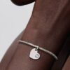 Türkisblaues Herz-Dangle Charm mit Stein – Sterlingsilber