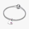 Türkisblaues Herz-Dangle Charm mit Stein – Sterlingsilber