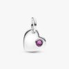 Türkisblaues Herz-Dangle Charm mit Stein – Sterlingsilber