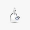 Türkisblaues Herz-Dangle Charm mit Stein – Sterlingsilber