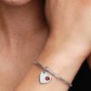 Türkisblaues Herz-Dangle Charm mit Stein – Sterlingsilber