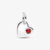 Türkisblaues Herz-Dangle Charm mit Stein – Sterlingsilber