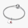 Türkisblaues Herz-Dangle Charm mit Stein – Sterlingsilber