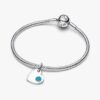 Türkisblaues Herz-Dangle Charm mit Stein – Sterlingsilber