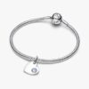 Türkisblaues Herz-Dangle Charm mit Stein – Sterlingsilber