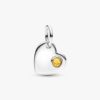 Türkisblaues Herz-Dangle Charm mit Stein – Sterlingsilber