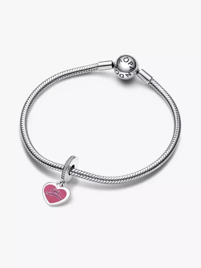 „Feliz cumpleaños“-Dangle Charm aus Sterlingsilber „Feliz cumpleaños“-Dangle Charm aus Sterlingsilber