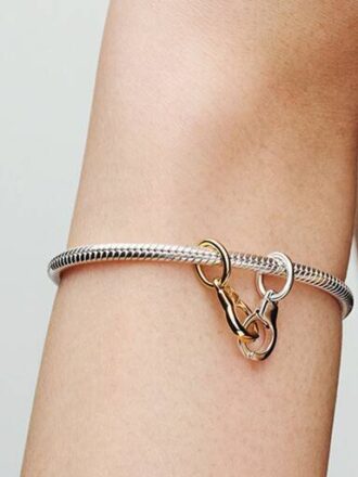 Öffnbare & teilbare Handschellen-Dangle Charm – Sterlingsilber, 14-karätig vergoldet