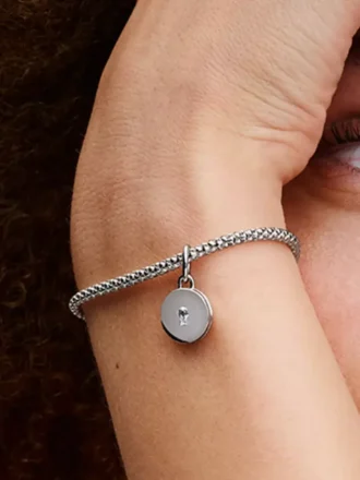Öffnbarer & gravierbarer LiebesLocket-Dangle Charm aus Sterlingsilber
