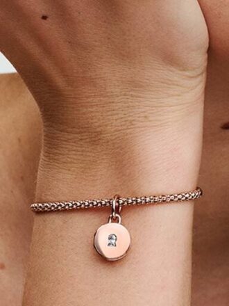 Öffnbarer & gravierbarer Locket-Dangle Charm – 14 Karat Roségold-Beschichtung