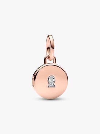 Öffnbarer & gravierbarer Locket-Dangle Charm – 14 Karat Roségold-Beschichtung
