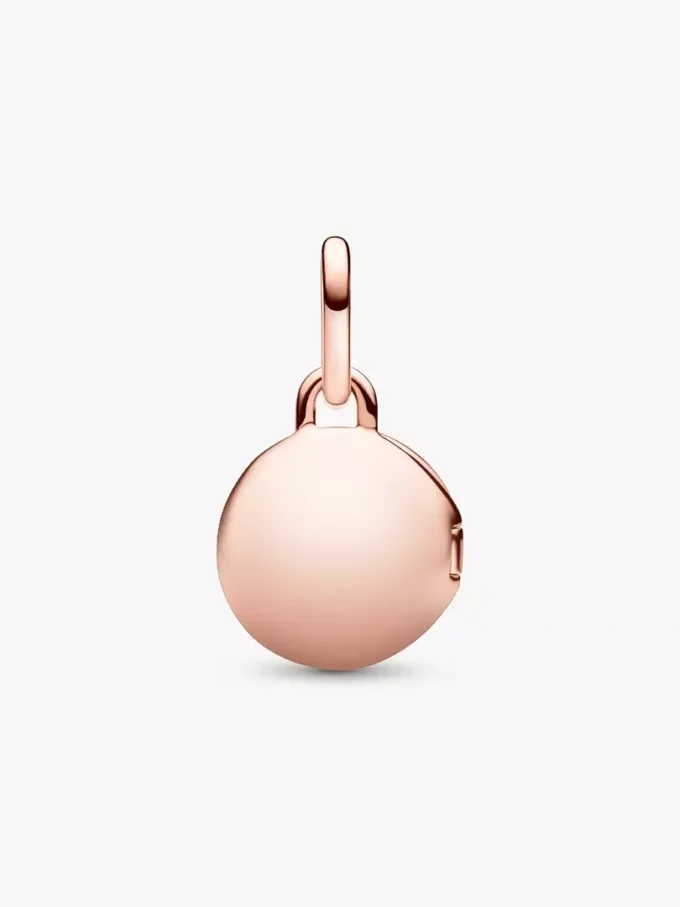 Öffnbarer & gravierbarer Love-Locket-Dangle Charm, 14 Karat Roségold-Beschichtung Öffnbarer & gravierbarer Love-Locket-Dangle Charm, 14 Karat Roségold-Beschichtung