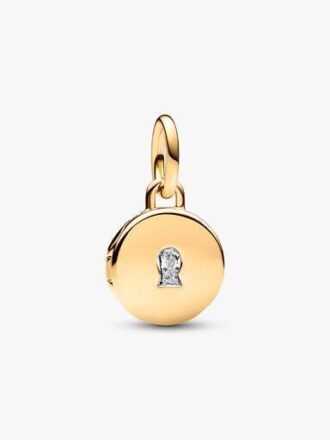 Öffnbarer & gravierbarer Love-Locket-Dangle Charm – 14-karätige Vergoldung