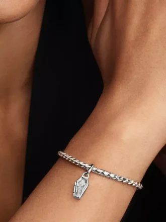 Öffnbarer, im Dunkeln leuchtender Sarg-Charm aus Sterlingsilber