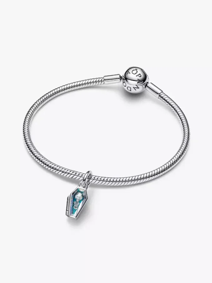 Öffnbarer, im Dunkeln leuchtender Sarg-Charm aus Sterlingsilber Öffnbarer, im Dunkeln leuchtender Sarg-Charm aus Sterlingsilber
