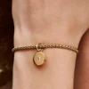 Öffnbarer und gravierbarer Locket-Anhänger-Dangle Charm, 14-karätig vergoldet Öffnbarer und gravierbarer Locket-Anhänger-Dangle Charm, 14-karätig vergoldet