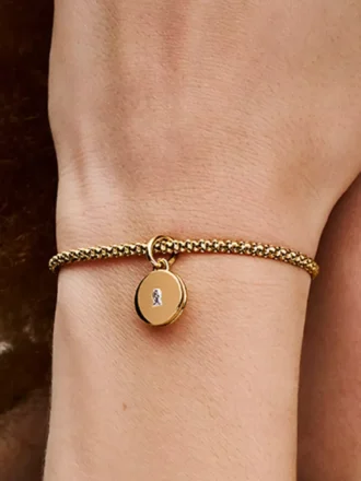 Öffnbarer und gravierbarer Locket-Anhänger-Dangle Charm, 14-karätig vergoldet