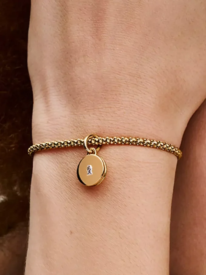 Öffnbarer und gravierbarer Locket-Anhänger-Dangle Charm, 14-karätig vergoldet Öffnbarer und gravierbarer Locket-Anhänger-Dangle Charm, 14-karätig vergoldet