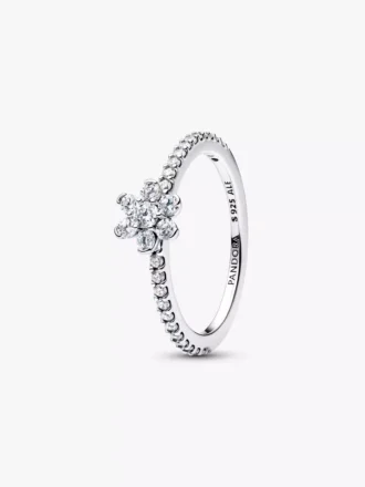 Funkelnder Blumenring aus Sterlingsilber