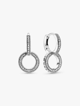 Funkelnde Doppel-Ohrringe – Sterlingsilber