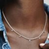 Funkelnde Drop-Collier-Halskette – Sterlingsilber Funkelnde Drop-Collier-Halskette – Sterlingsilber