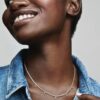 Funkelnde Drop-Collier-Halskette – Sterlingsilber Funkelnde Drop-Collier-Halskette – Sterlingsilber