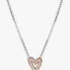 Funkelnde Freehand-Herz-Halskette – Sterlingsilber, 14 Karat Roségold-Beschichtung