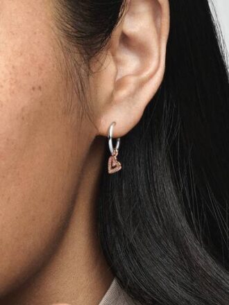 Funkelnde Freehand-Herz-Ohrringe – Sterlingsilber, 14 Karat Roségold-Beschichtung