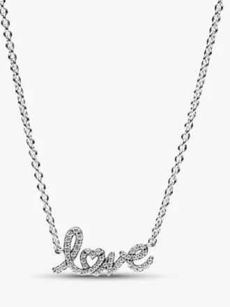 Funkelnde Halskette „Handwritten Love“ aus Sterlingsilber
