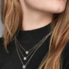 Funkelnde Herz-Collier-Halskette, 14 Karat Roségold-Beschichtung Funkelnde Herz-Collier-Halskette, 14 Karat Roségold-Beschichtung