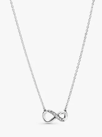 Funkelnde Infinity-Halskette aus Sterlingsilber