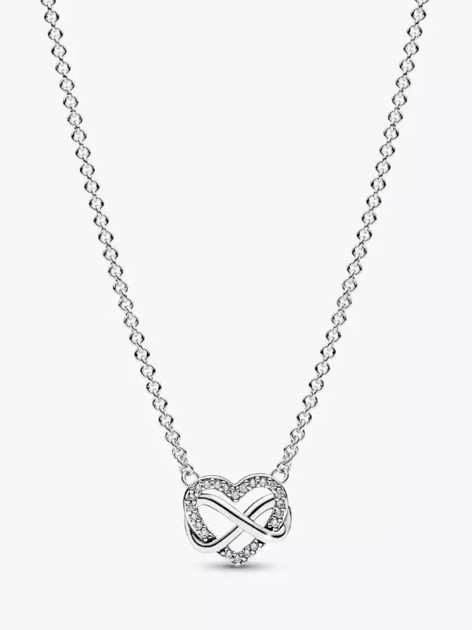 Funkelnde Infinity-Herz-Halskette aus Sterlingsilber Funkelnde Infinity-Herz-Halskette aus Sterlingsilber