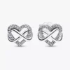 Funkelnde Infinity-Herz-Ohrringe aus Sterlingsilber Funkelnde Infinity-Herz-Ohrringe aus Sterlingsilber