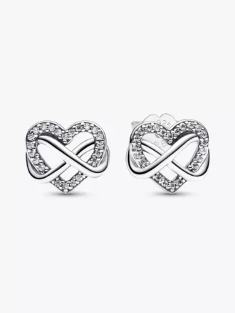 Funkelnde Infinity-Herz-Ohrringe aus Sterlingsilber