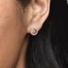 Funkelnde Kreis-Ohrringe aus Sterlingsilber Funkelnde Kreis-Ohrringe aus Sterlingsilber