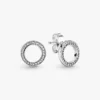 Funkelnde Kreis-Ohrringe aus Sterlingsilber Funkelnde Kreis-Ohrringe aus Sterlingsilber