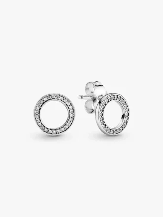 Funkelnde Kreis-Ohrringe aus Sterlingsilber