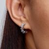Funkelnde offene Ohrringe mit Herzen – Sterlingsilber Funkelnde offene Ohrringe mit Herzen – Sterlingsilber