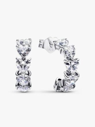 Funkelnde offene Ohrringe mit Herzen – Sterlingsilber