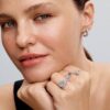 Funkelnde offene Ohrringe mit Herzen – Sterlingsilber Funkelnde offene Ohrringe mit Herzen – Sterlingsilber