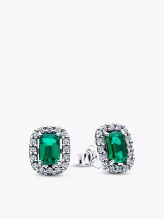 Smaragdgrünes Eleganz-Set aus Ohrringen und Ringen, 2er-Set Smaragdgrünes Eleganz-Set aus Ohrringen und Ringen, 2er-Set