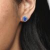 Funkelnde Statement-Halo-Ohrringe – Sterlingsilber