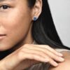 Funkelnde Statement-Halo-Ohrringe – Sterlingsilber