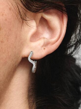 Funkelnde Wave-Ohrringe – Sterlingsilber